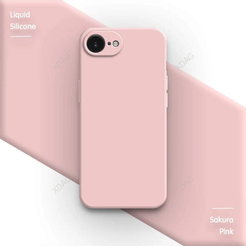 R&z - case iPhone 16E 16 Pro Max Plus 5G Plain Silicone Basic Classic Straight Edge Back Cover