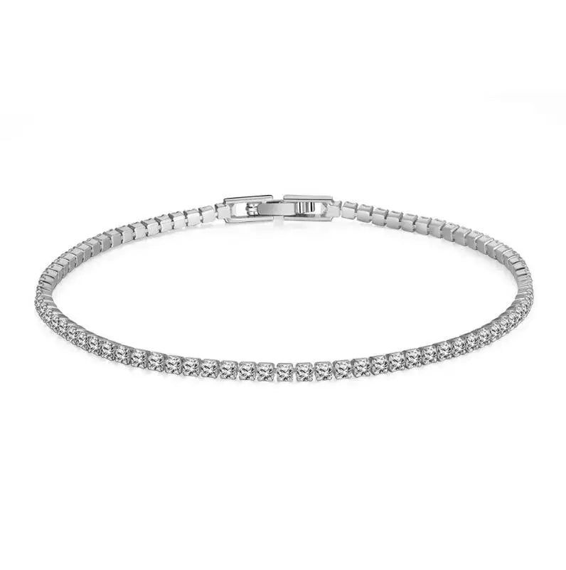 Real 3MM D VVS Moissanite Tennis Bracelet Passes Diamond Sparkling Test Solid S925 Jewelry Wedding Women Gift