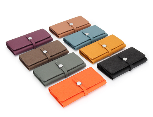 Women's Leather Folding Wallet with Large Capacity