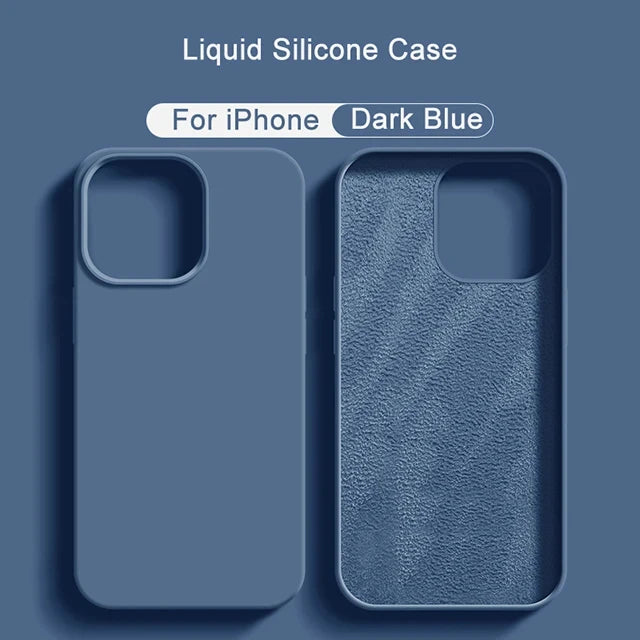 R&z - Original Liquid Silicone Case For iPhone 13 12 11 14 15 16 Pro Max Plus Official Case Bumper Protective Cover Phone Accessories