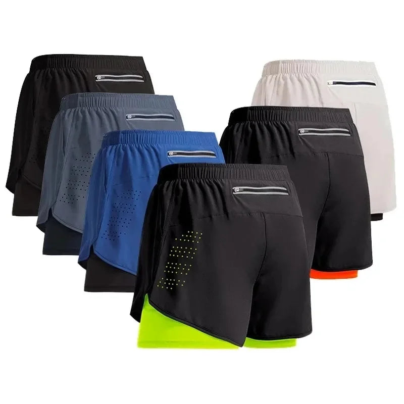 R&z - Sportswear 2 In 1 Short Summer Gym  Running Shorts