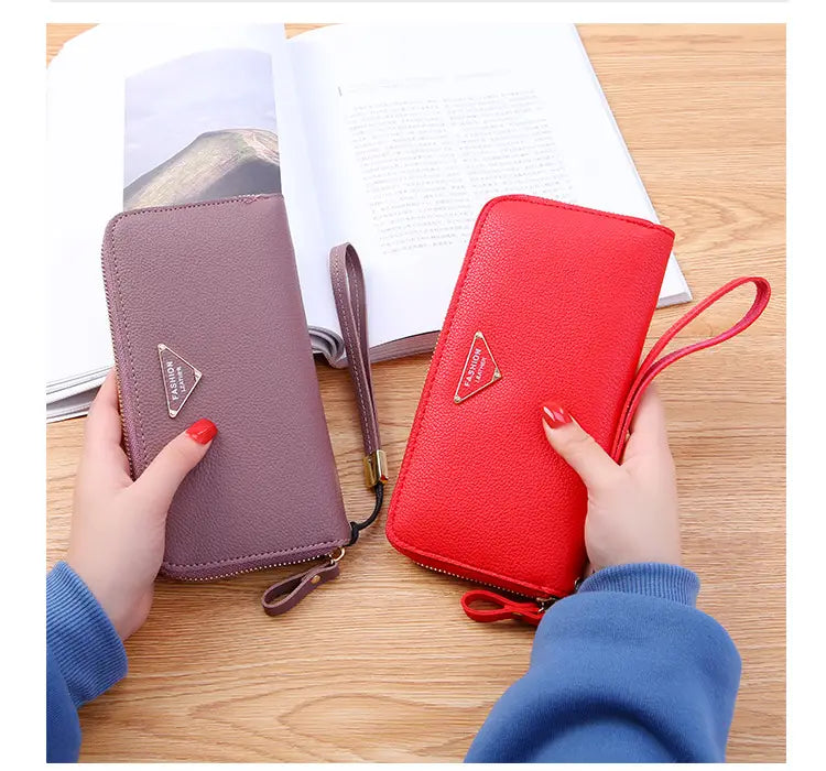 Large Capacity Casual Ladies Wallet with Lychee Pattern