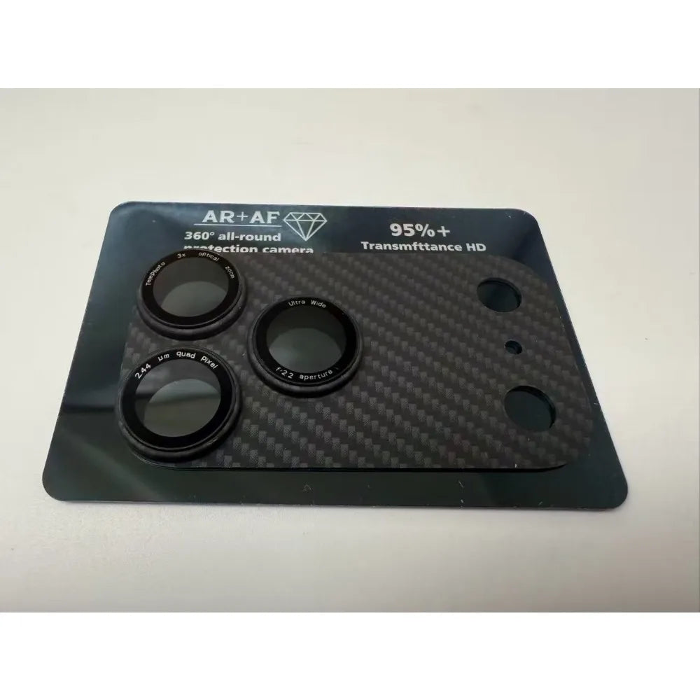 R&z - Carbon Fiber Full Camera Lens Protector Glass Cover for IPhone 17 Pro Max