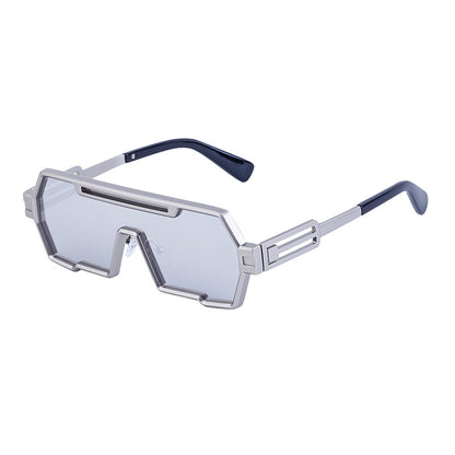 Futuristic Metal-Frame Sunglasses