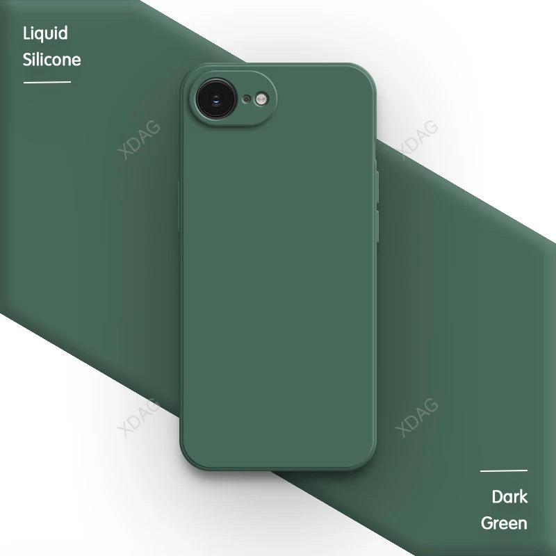 R&z - case iPhone 16E 16 Pro Max Plus 5G Plain Silicone Basic Classic Straight Edge Back Cover