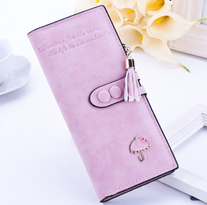 Korean Long Zipper Wallet with Multi-Handle Design