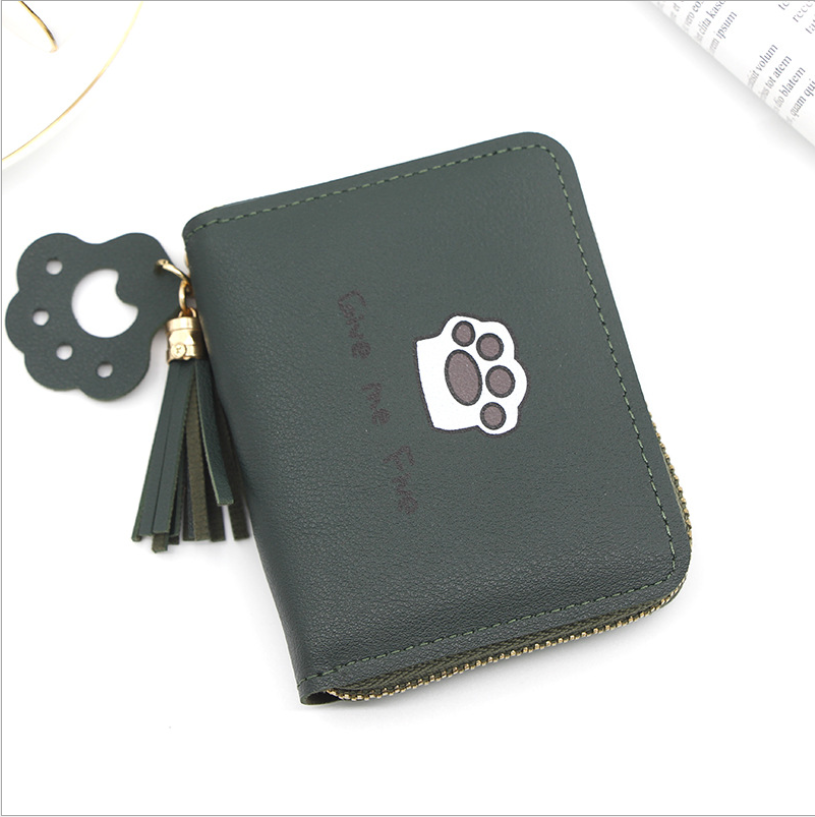 Fashionable Women's Short Wallet with Footprint Design
