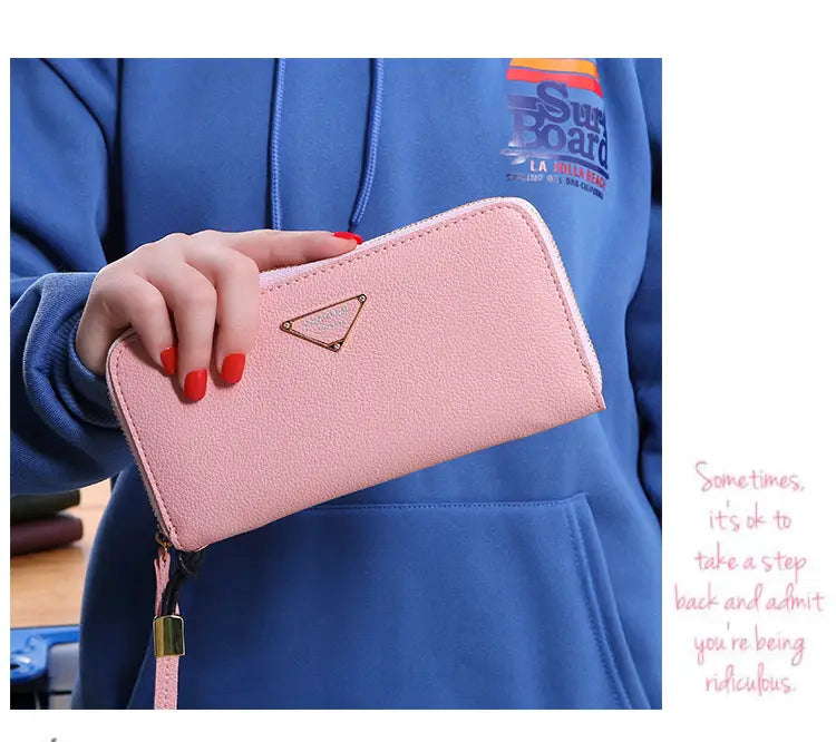 Large Capacity Casual Ladies Wallet with Lychee Pattern
