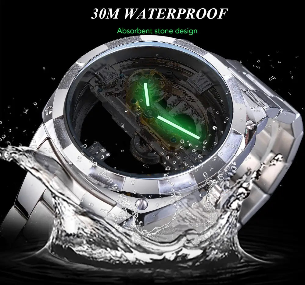 Forsining Men’s Transparent Automatic Mechanical Watch