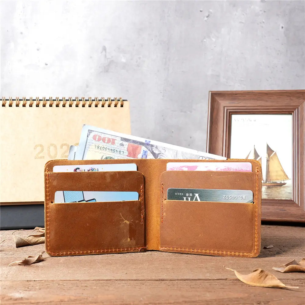 Men’s Fashionable Leather Short Wallet