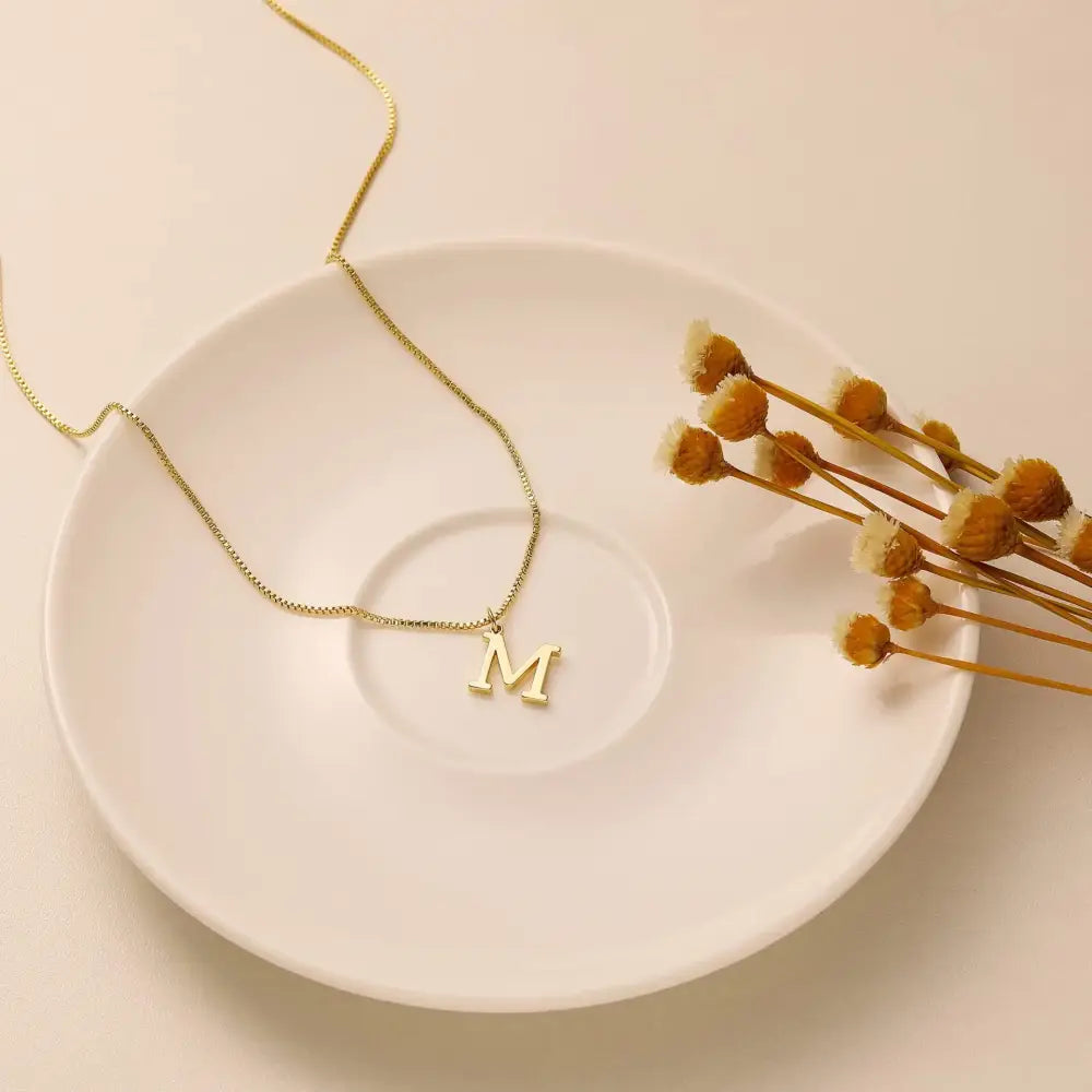 A-Z Initial Necklace 18K Gold Plated Necklace Cute Letter Stainless Steel Necklace for Women