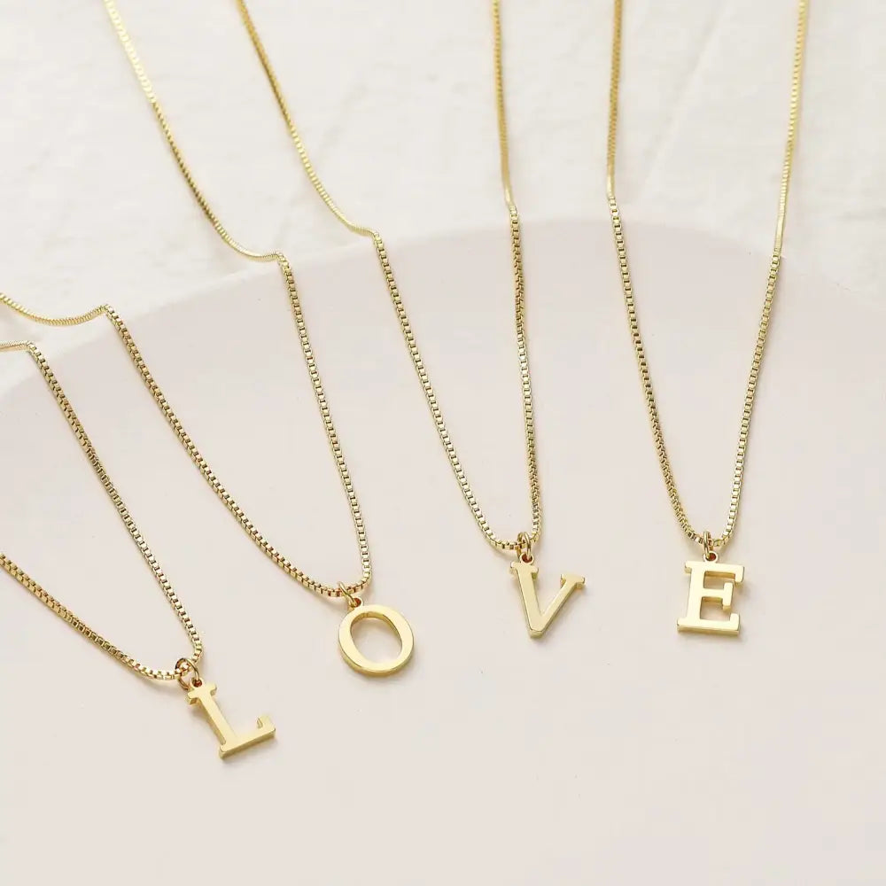 A-Z Initial Necklace 18K Gold Plated Necklace Cute Letter Stainless Steel Necklace for Women