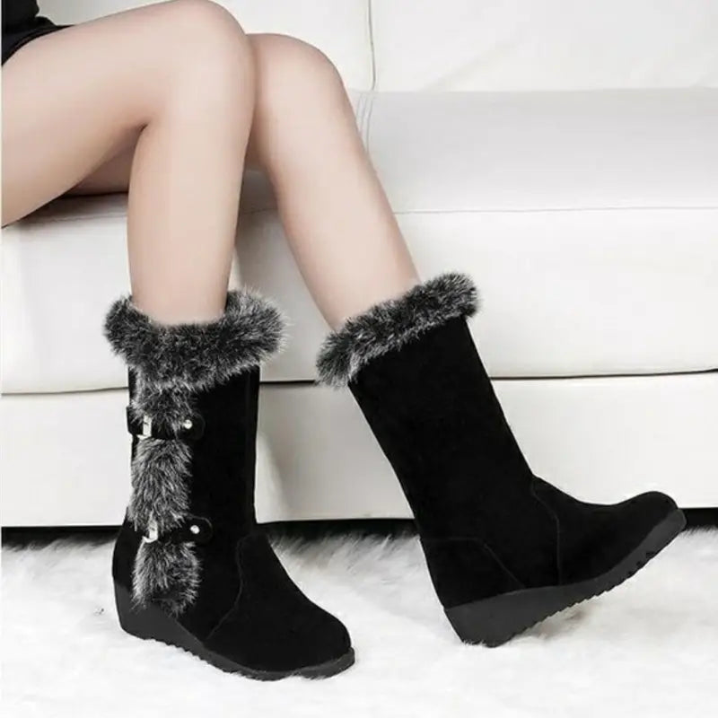 Fleece Lined Winter Snow Boots for Women Fashionable