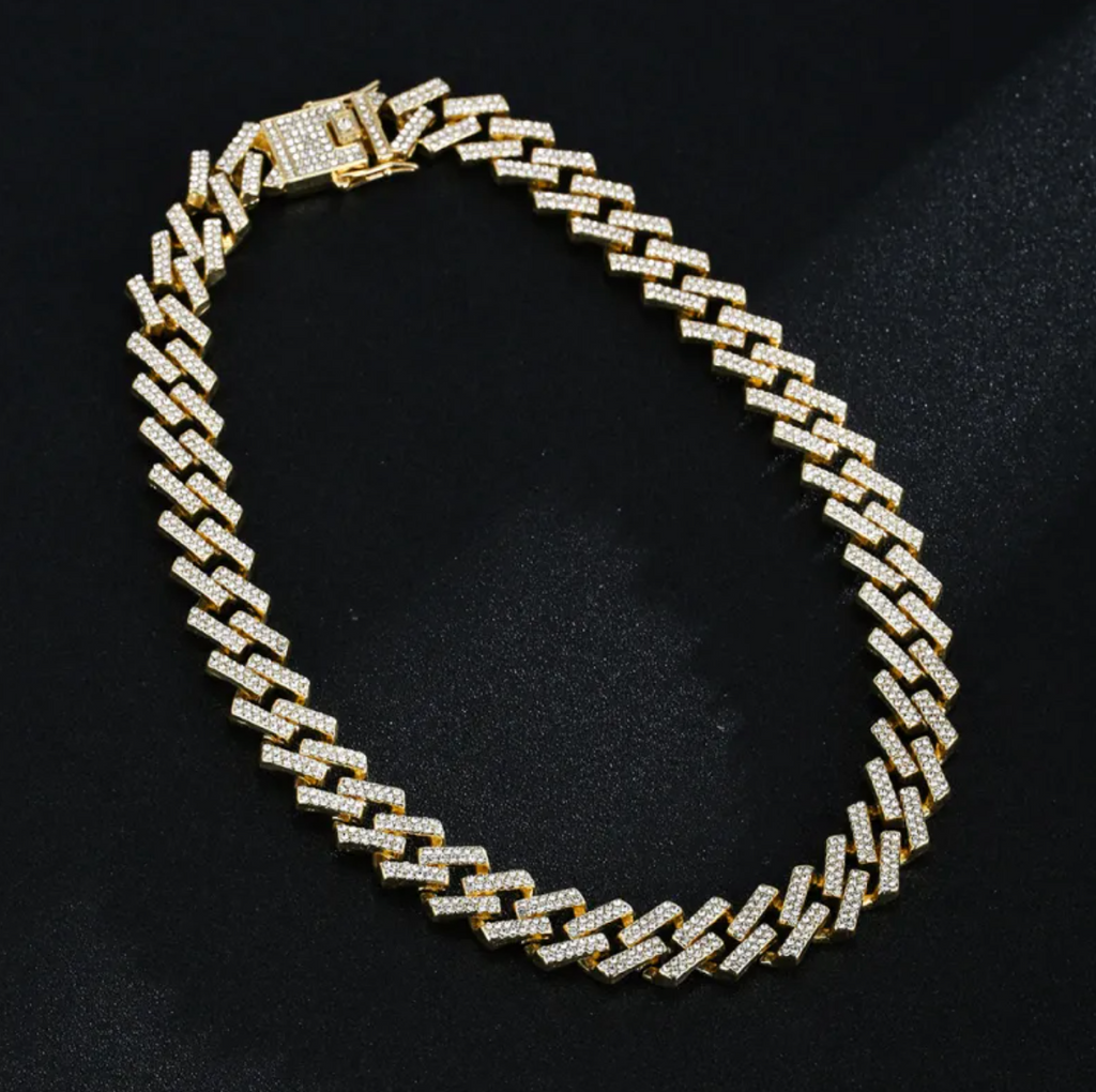 Full Diamond Inlaid Necklace - Trendy Statement Piece