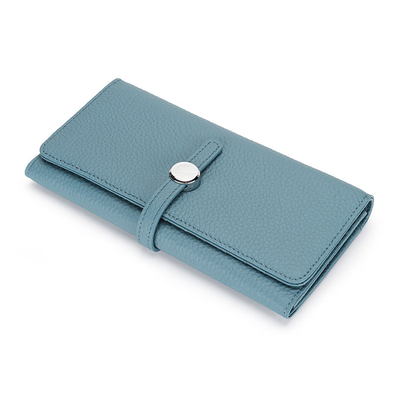 Women's Leather Folding Wallet with Large Capacity