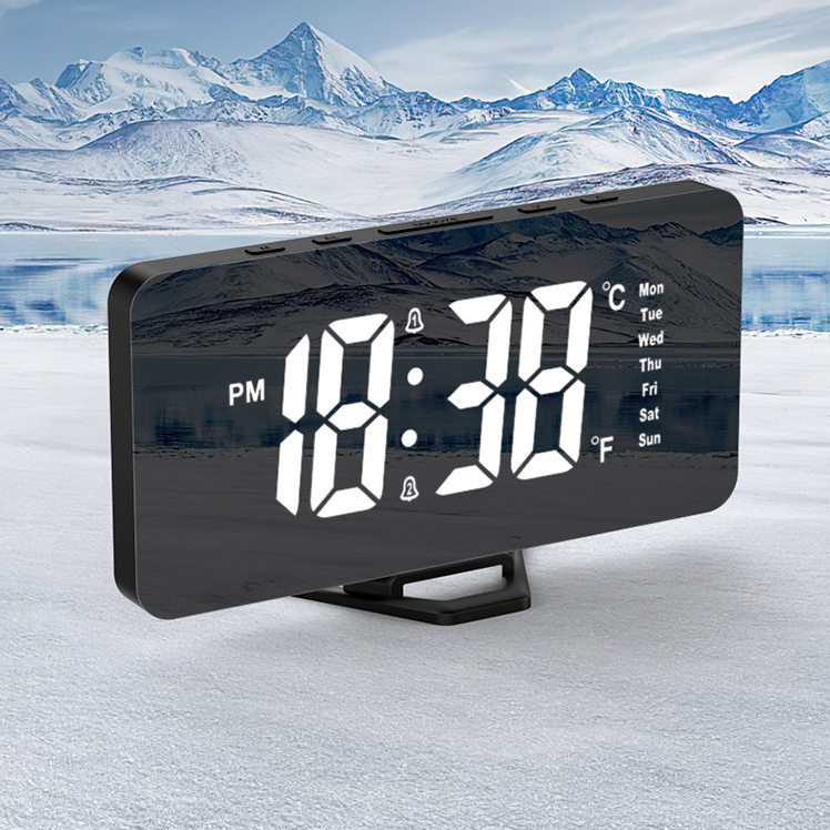 LED Digital Mirror Alarm Clock with  Display