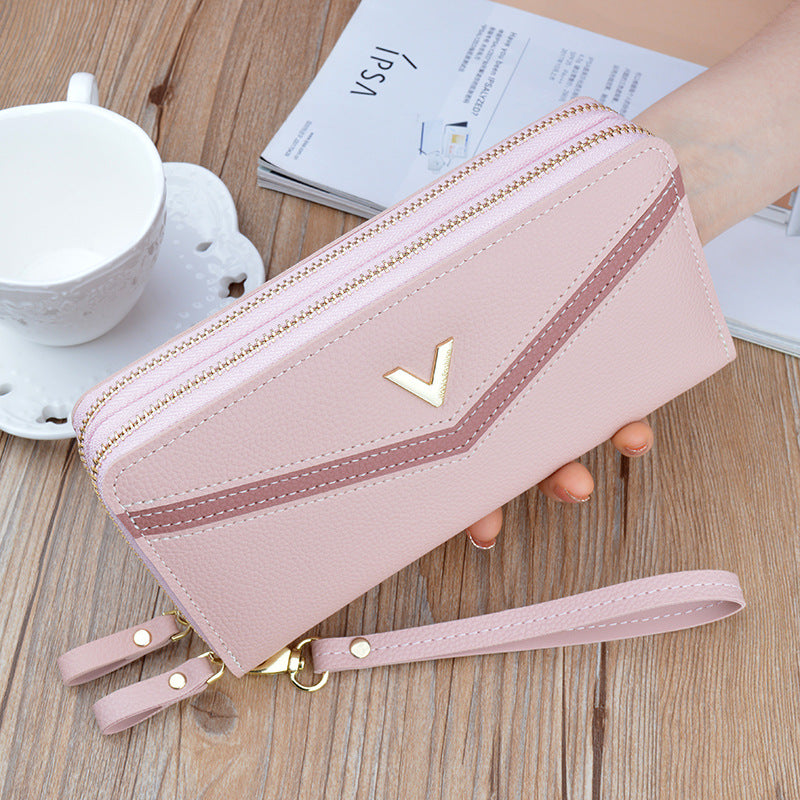 New Women's Long Double Zip Clutch Wallet