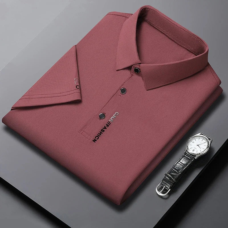 R&Z -Men's Short Sleeve Solid Color Polo Shirt