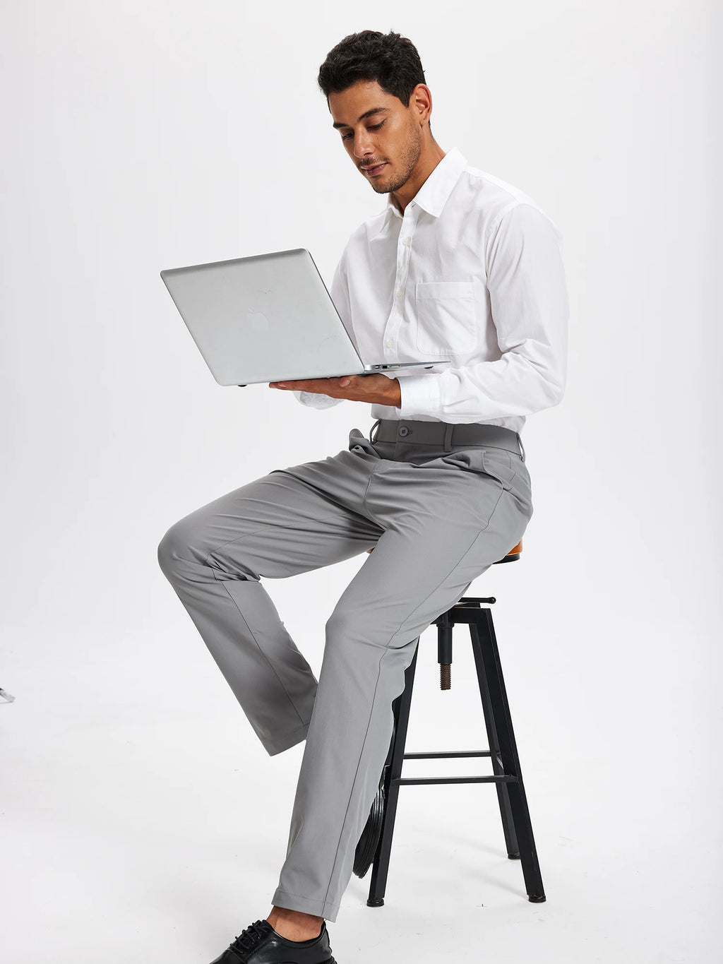 R&z - Stretch Work Dress Pants Slim Straight Lightweight Quality Business Trousers Casual Suit Pants