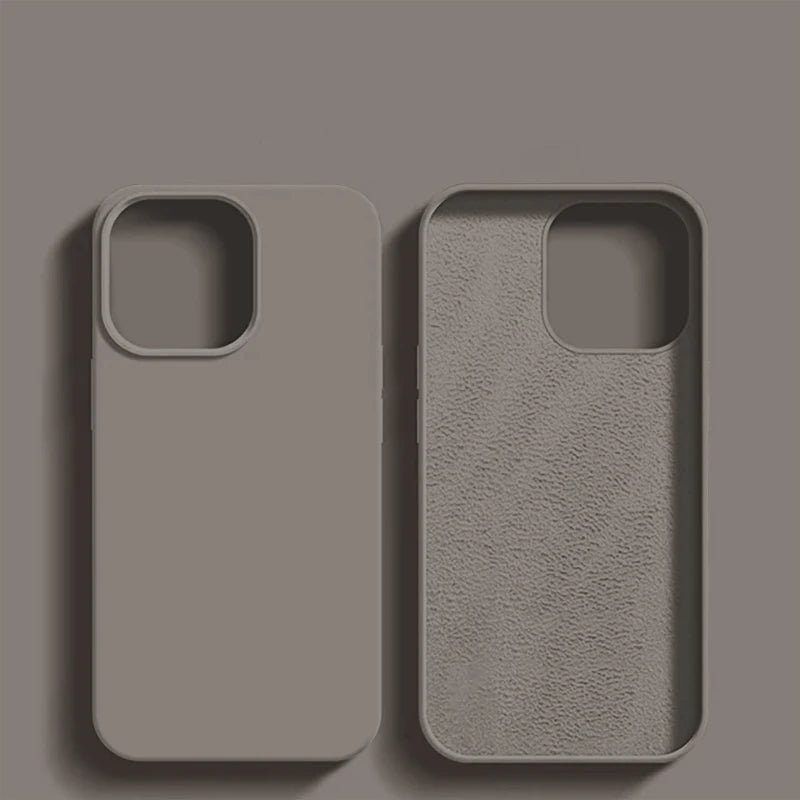 R&z - Original Liquid Silicone Case For iPhone 13 12 11 14 15 16 Pro Max Plus Official Case Bumper Protective Cover Phone Accessories