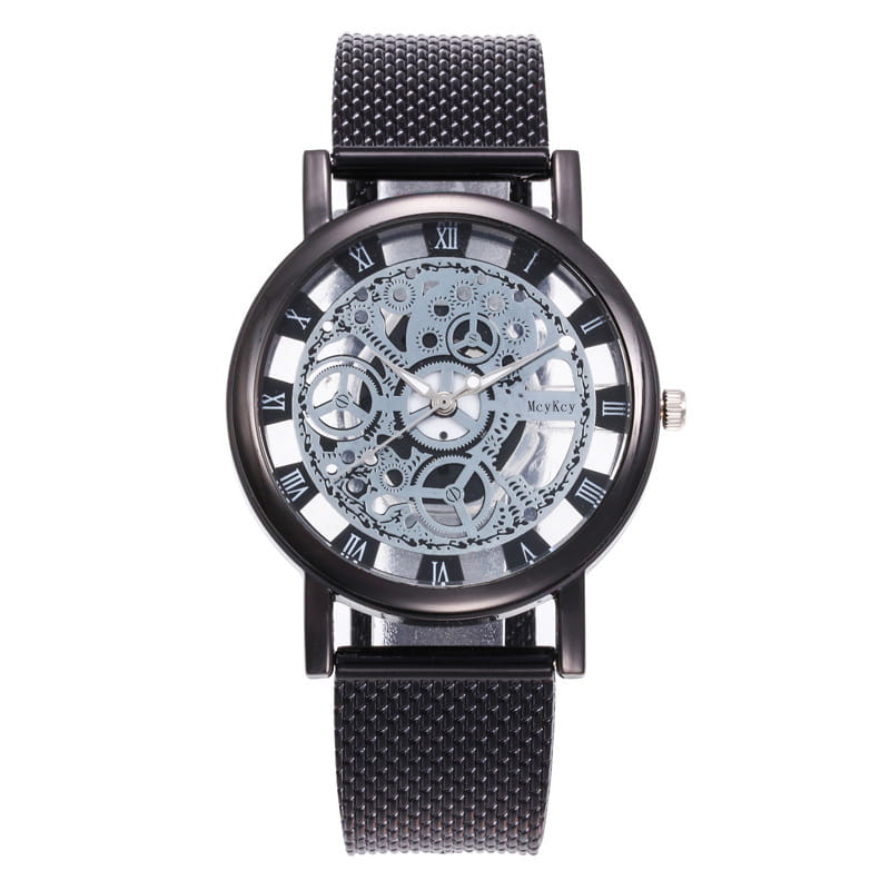Men's Hollow Mechanical Watch - Silvery