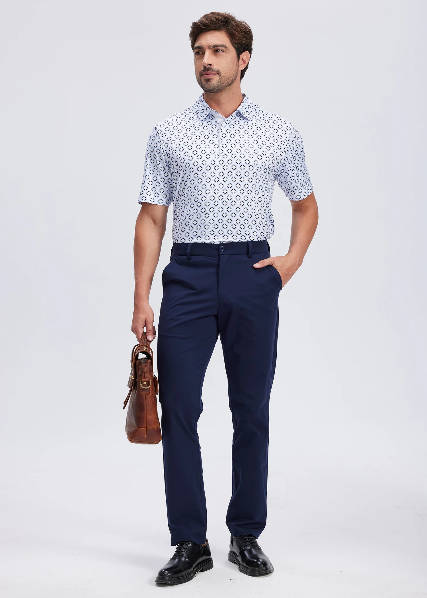 R&z - Stretch Work Dress Pants Slim Straight Lightweight Quality Business Trousers Casual Suit Pants