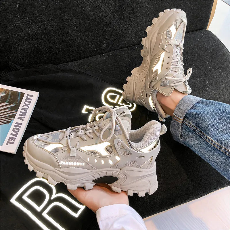 R&z -  Fashion Casual Reflective Thick-soled Sneakers