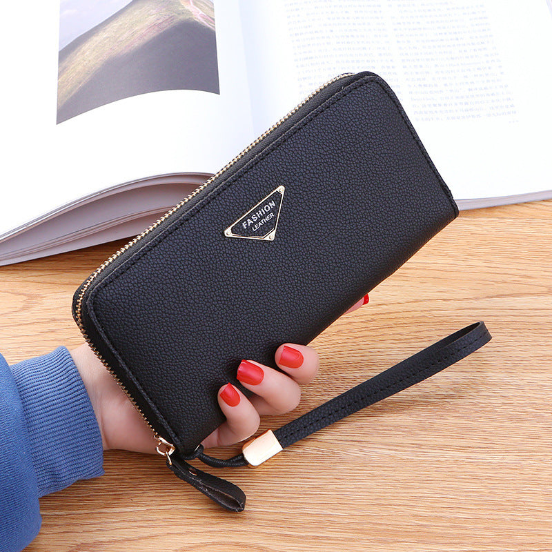 Large Capacity Casual Ladies Wallet with Lychee Pattern