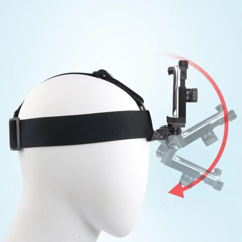 R&z - Holder POV Headband Strap for iPhone Samsung GoPro Insta360 DJI Action Camera Hands-Free Vlog Cycling Shoot