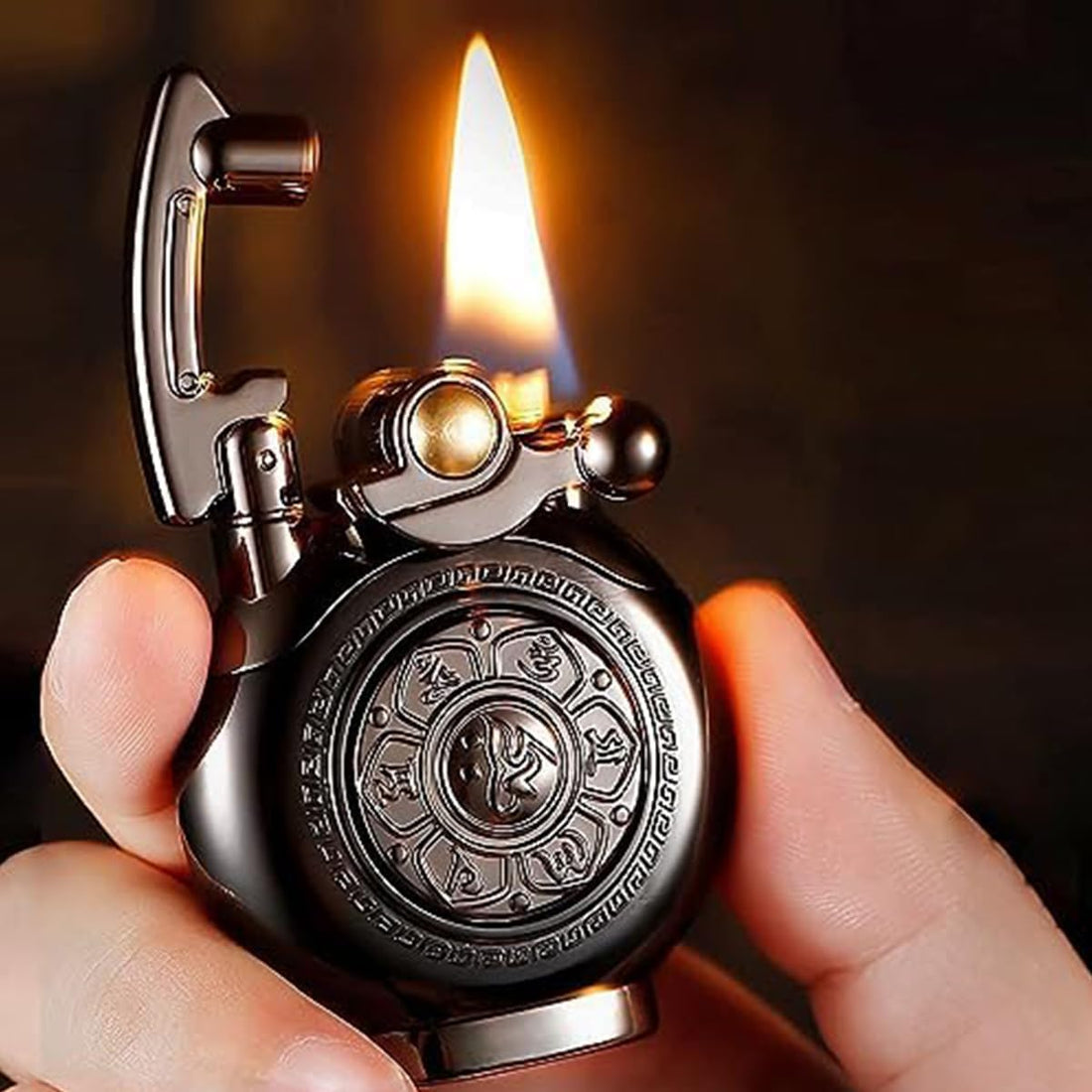 Black Rotary Refillable Trench Lighter