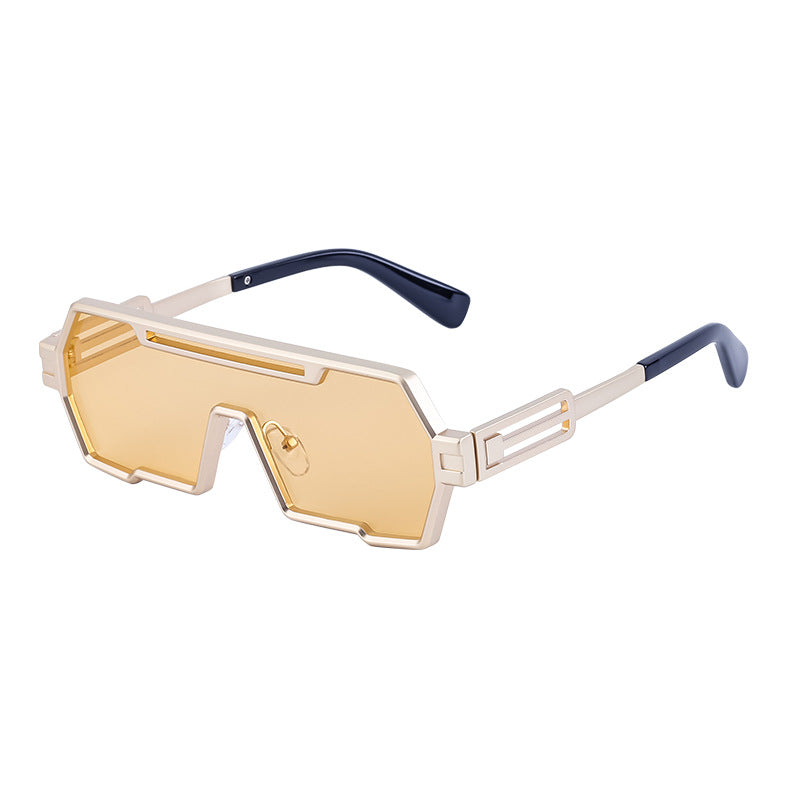 Futuristic Metal-Frame Sunglasses