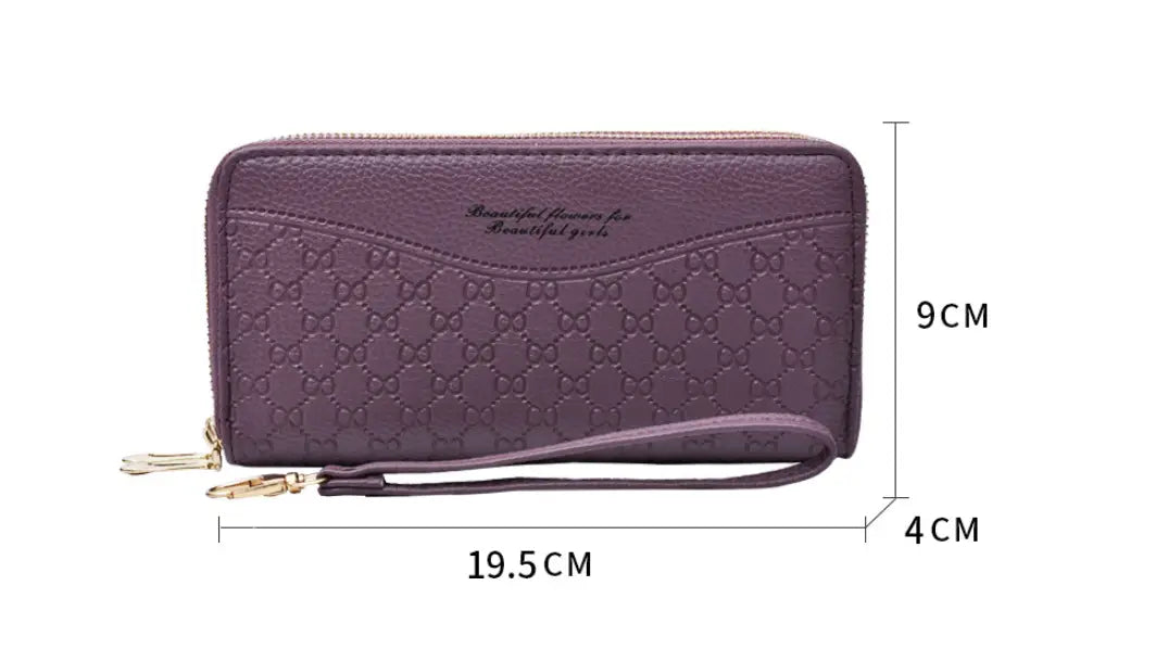 Large Double Zipper Clutch Wallet for Women