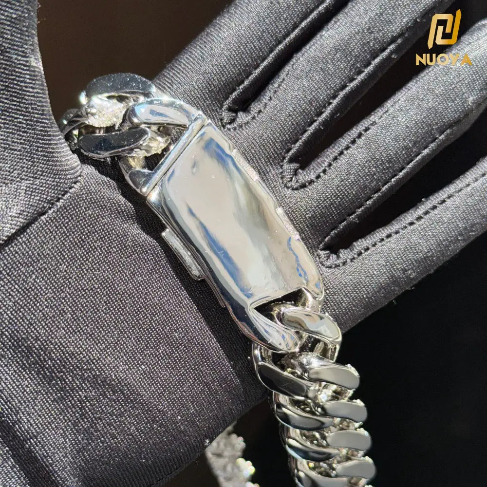 Alinoya Hip Hop Iced Out Heavy Big Size Trendy Jewelry Miami Cuban Link Chain Bracelet 22MM Wide Custom Clasp for Names
