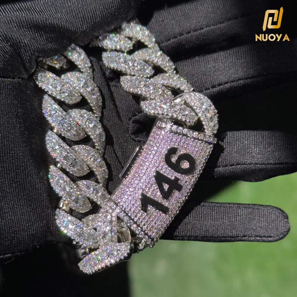 Alinoya Hip Hop Iced Out Heavy Big Size Trendy Jewelry Miami Cuban Link Chain Bracelet 22MM Wide Custom Clasp for Names