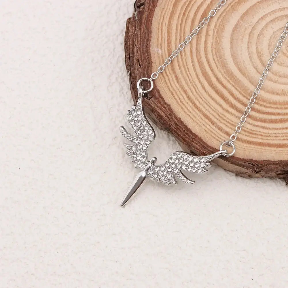 Angel Wings Pendant Necklace for Men Unisex Hip Hop Gothic Punk Clavicle Chain Trendy Classic Gold Silver Neck Jewelry