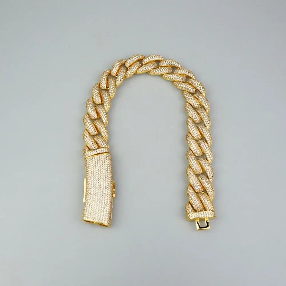 Anztilam 20mm Long Clasp Iced Out Cuban Chain Necklaces for Men Women Bling Zircon Hip Hop Goth Jewelry Drop Shipping