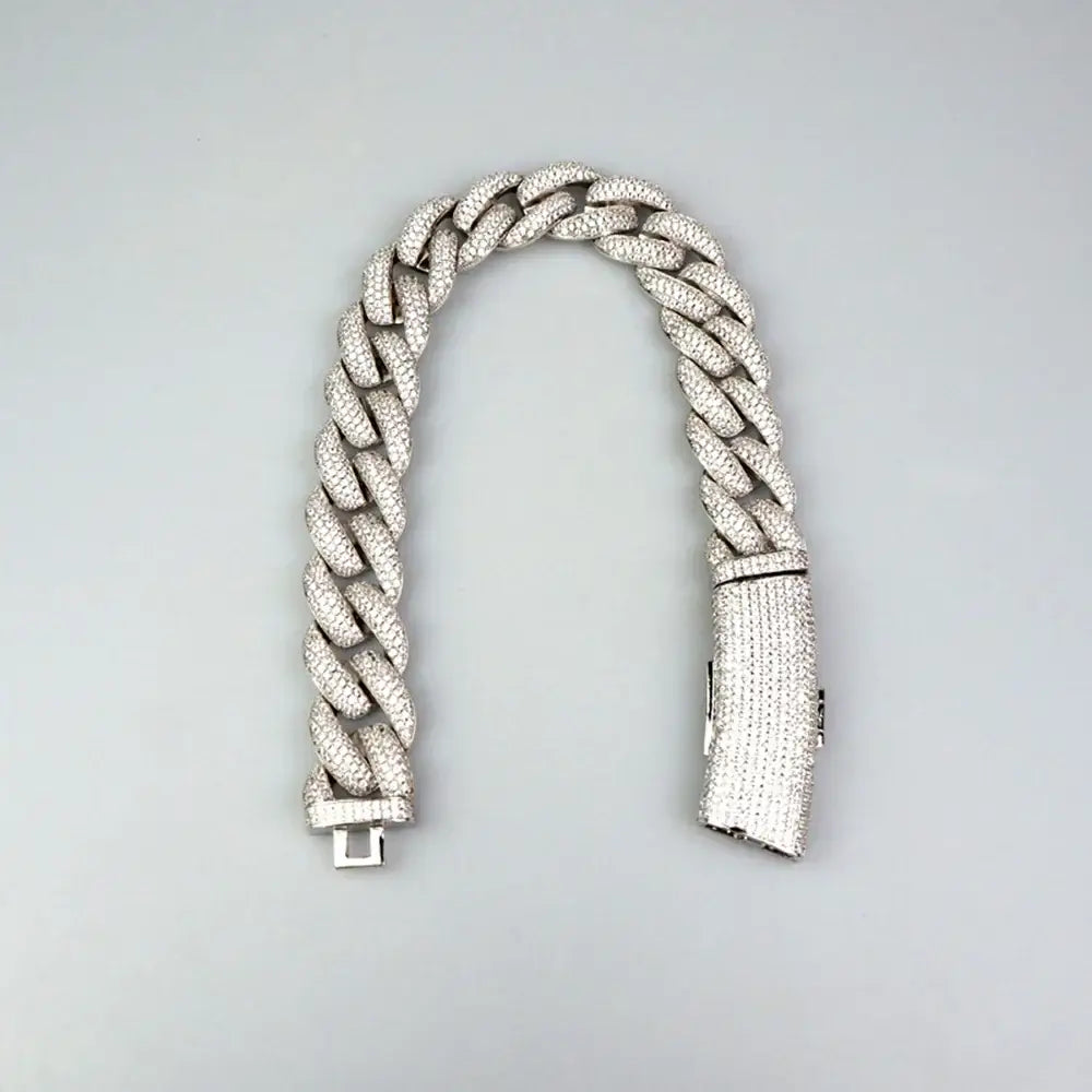 Anztilam 20mm Long Clasp Iced Out Cuban Chain Necklaces for Men Women Bling Zircon Hip Hop Goth Jewelry Drop Shipping