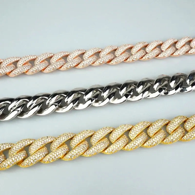 Anztilam 20mm Long Clasp Iced Out Cuban Chain Necklaces for Men Women Bling Zircon Hip Hop Goth Jewelry Drop Shipping