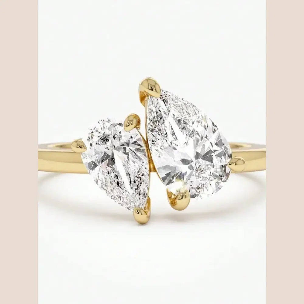 Asglam 925 Sterling Silver Simple Classic Zircon Water Drop Ring For Women Engagement Wedding Luxury High Quality Fine