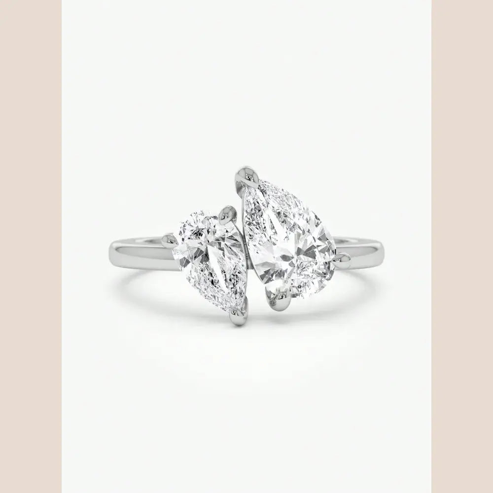 Asglam 925 Sterling Silver Simple Classic Zircon Water Drop Ring For Women Engagement Wedding Luxury High Quality Fine