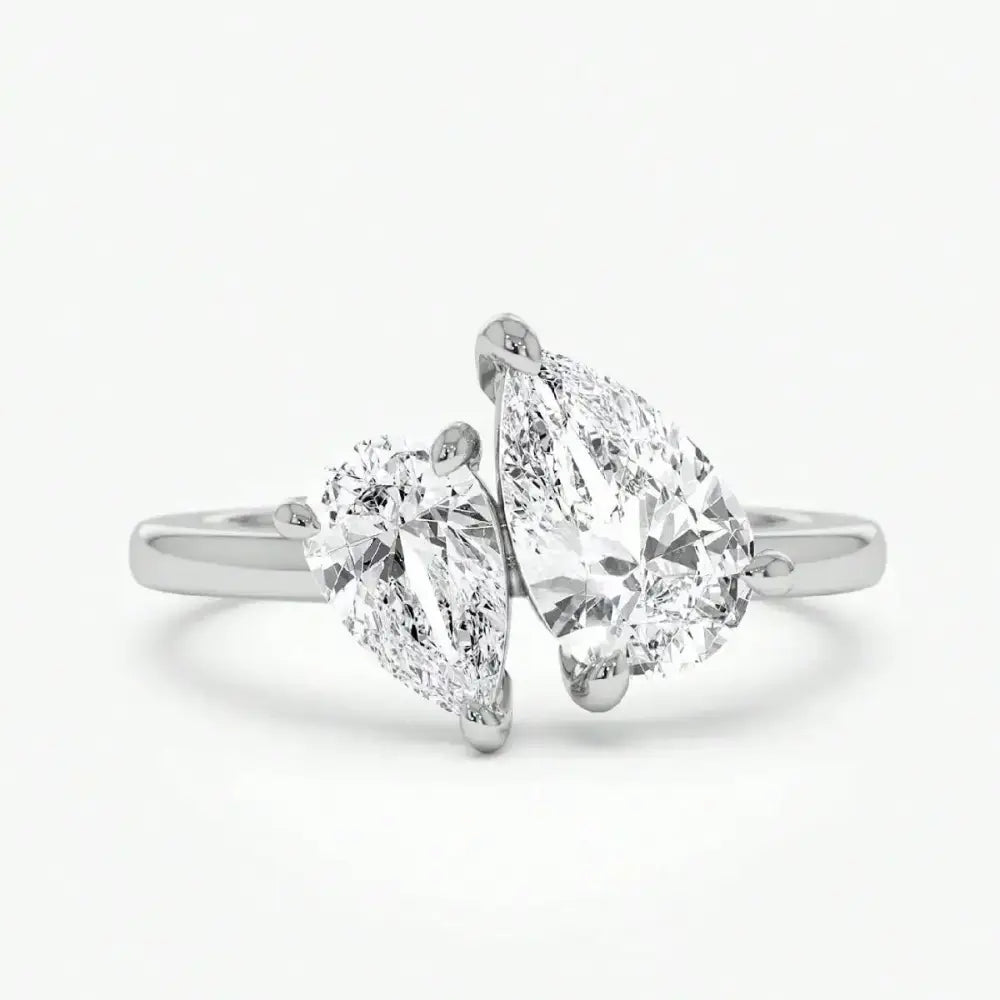 Asglam 925 Sterling Silver Simple Classic Zircon Water Drop Ring For Women Engagement Wedding Luxury High Quality Fine
