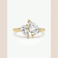 Asglam 925 Sterling Silver Simple Classic Zircon Water Drop Ring For Women Engagement Wedding Luxury High Quality Fine