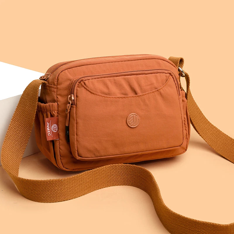 2025 New Jialongshi Fashionable and Versatile Women's Single Shoulder Bag, Casual and Simple Crossbody Bag, Waterproof Nylon Fab