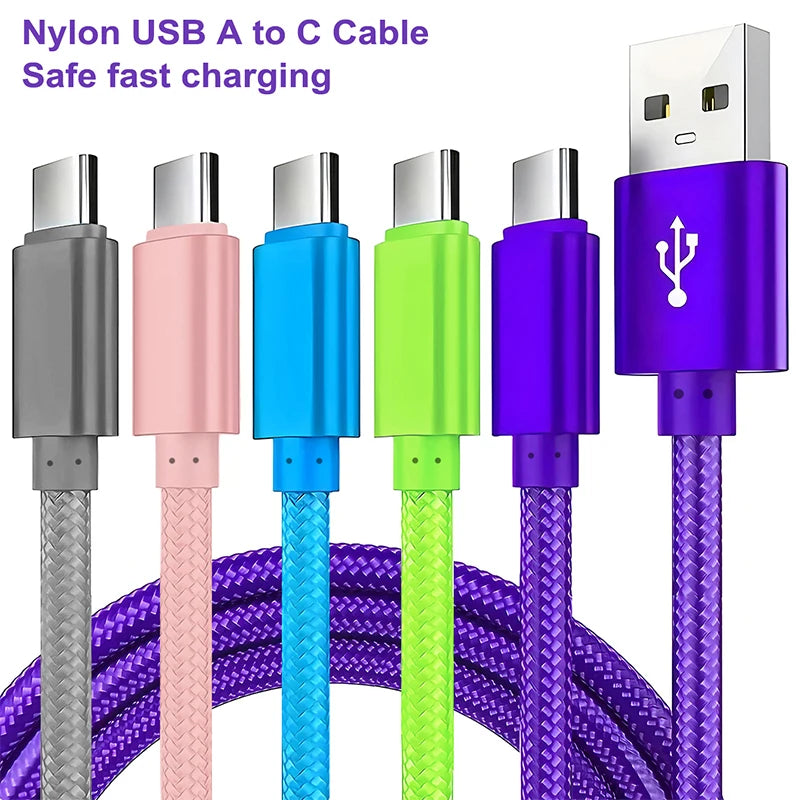 R&z - Type C  Nylon Braided Data Cable Charger For Huawei Samsung Android