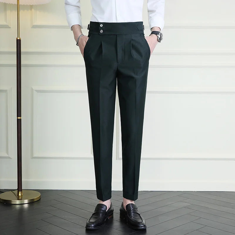 R&z - Pants Fashion Neapolitan Men's Slim Fit Business Office Social Wedding Trousers