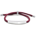 Custom Stainless Steel Bracelet Simple Casual Leather Woven Bracelet Engraved Titanium Leather Bracelet for Men Stainless Steel