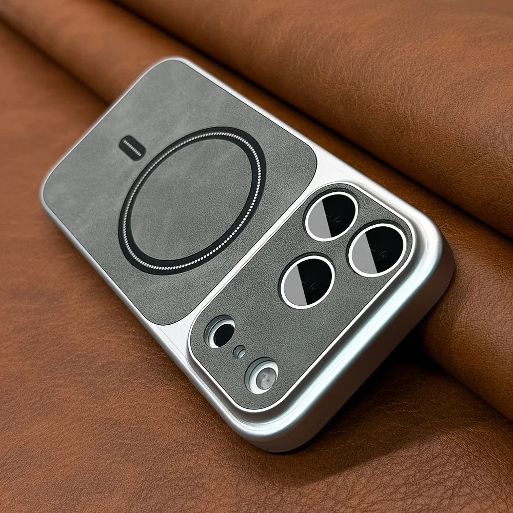 Luxury Artificial Leather Matte Magnetic Phone Cases for IPhone 13 14 15 16 17 17air Pro Max for Magsafe Wireless Charging Cover