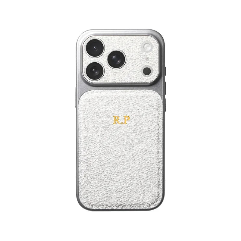 Personalise Gold Silver Initials Letter Leather Case For iPhone 15 14 13 17 Pro Max 14 16 Plus 17 Air Luxury Lens Protection Cas