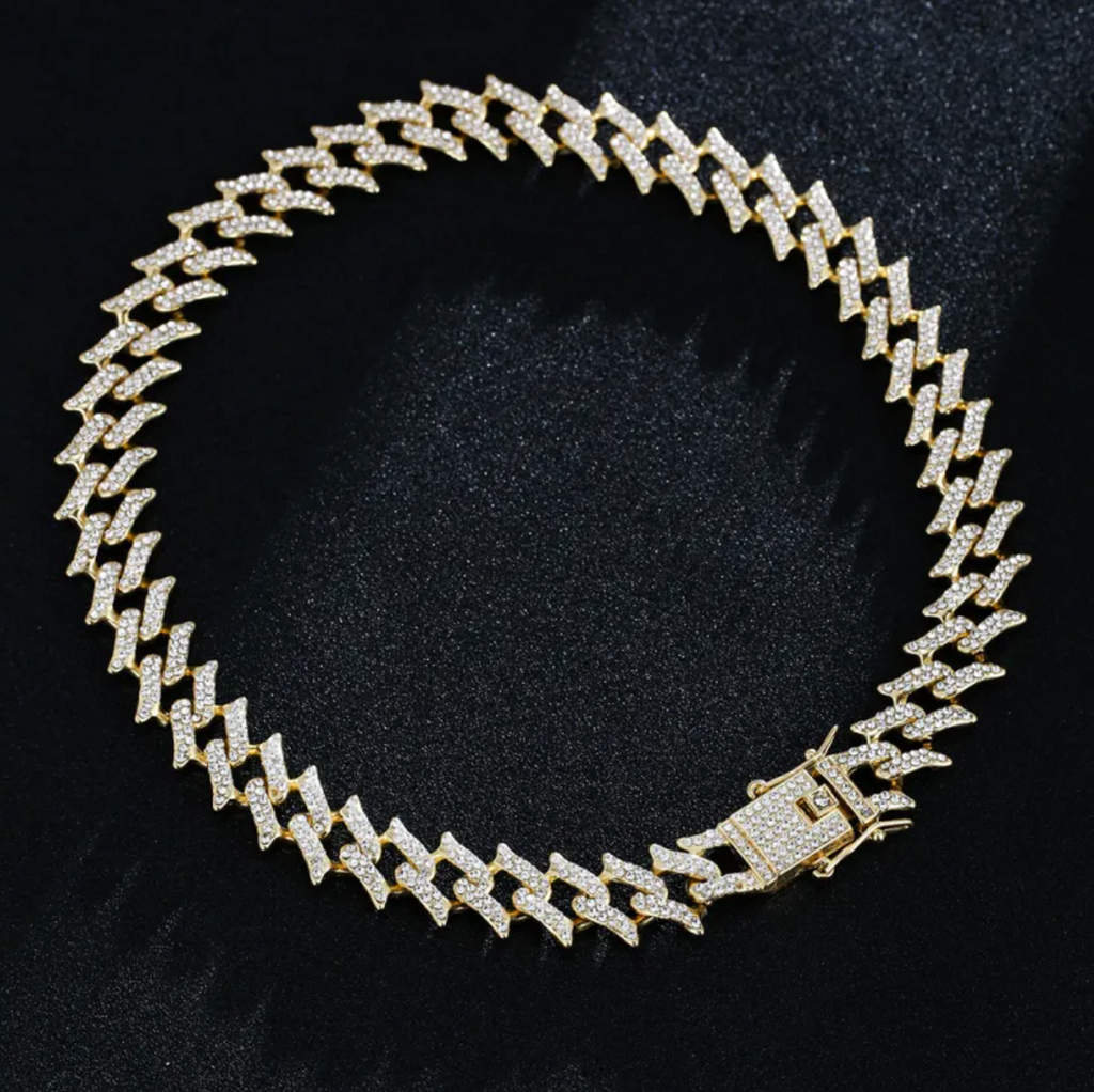 Full Diamond Inlaid Necklace - Trendy Statement Piece