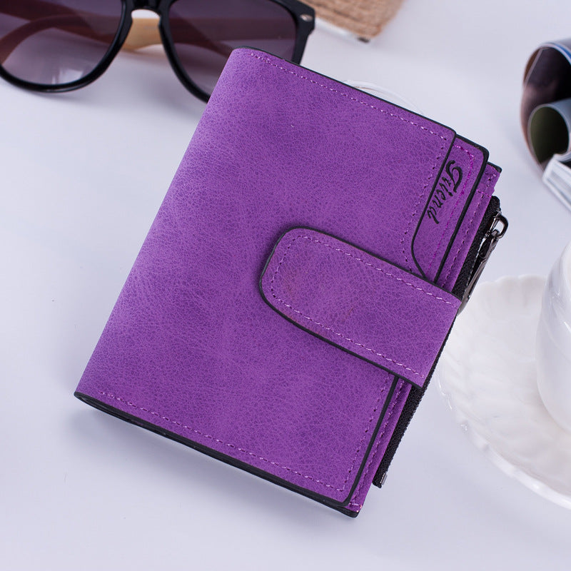 Korean Matte Leather Zipper Wallet and Coin Purse